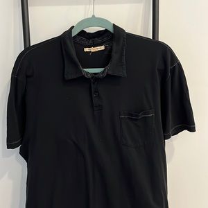 John Varvatos Collection Black Short Sleeve Polo Cotton Men Size XL